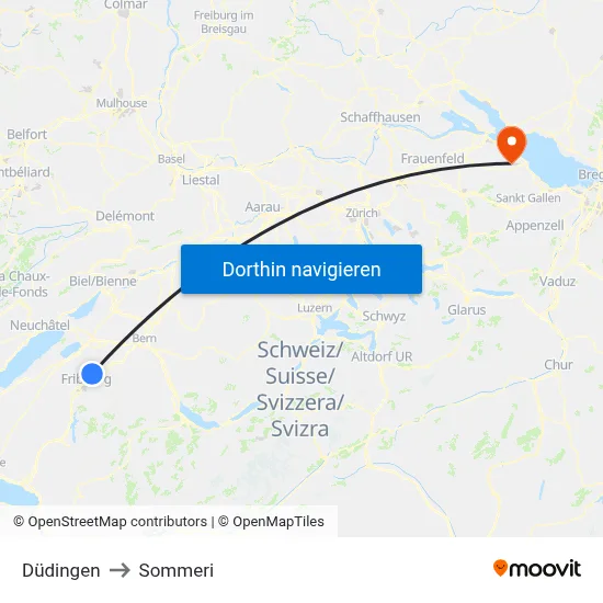 Düdingen to Sommeri map