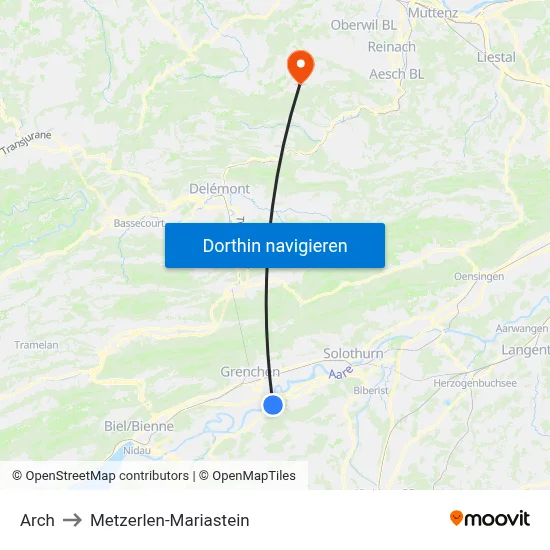 Arch to Metzerlen-Mariastein map
