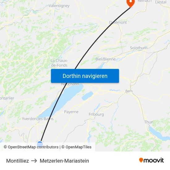 Montilliez to Metzerlen-Mariastein map