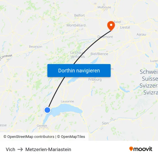 Vich to Metzerlen-Mariastein map