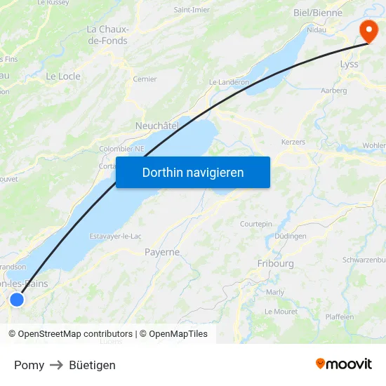 Pomy to Büetigen map