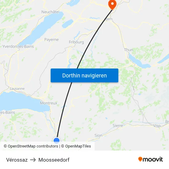 Vérossaz to Moosseedorf map