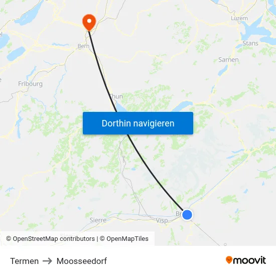 Termen to Moosseedorf map