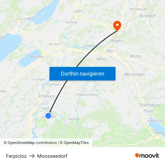 Ferpicloz to Moosseedorf map