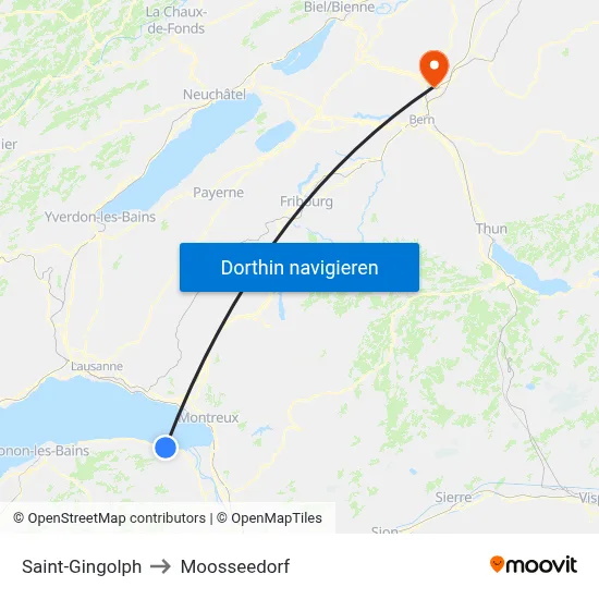 Saint-Gingolph to Moosseedorf map