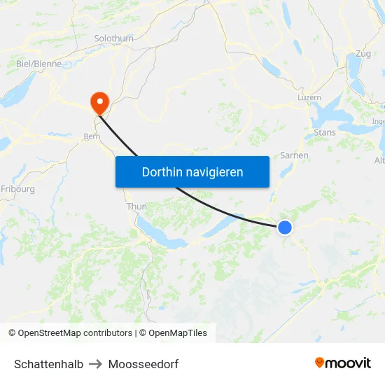 Schattenhalb to Moosseedorf map