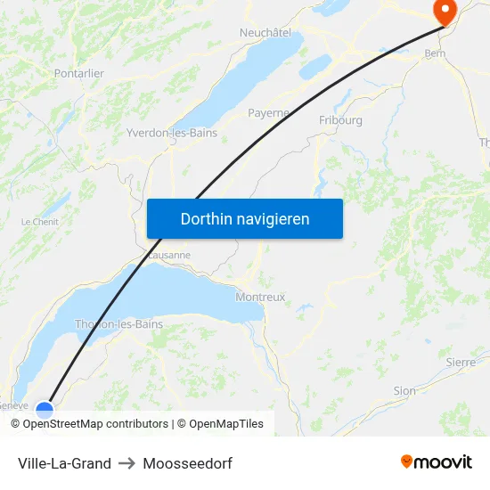 Ville-La-Grand to Moosseedorf map