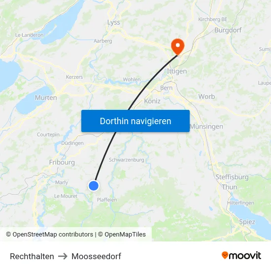Rechthalten to Moosseedorf map