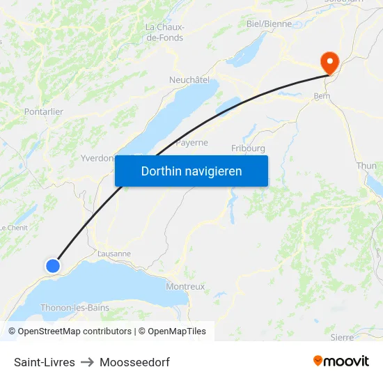 Saint-Livres to Moosseedorf map