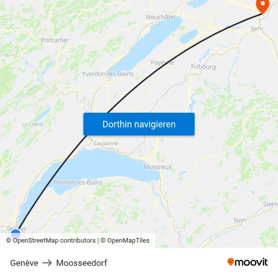 Genève to Moosseedorf map