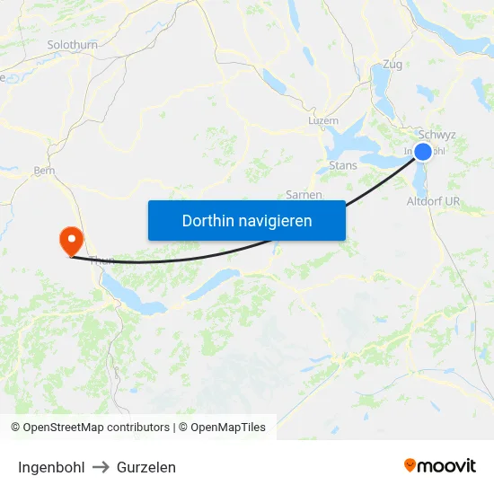 Ingenbohl to Gurzelen map