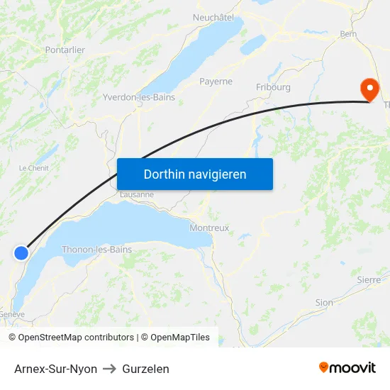 Arnex-Sur-Nyon to Gurzelen map