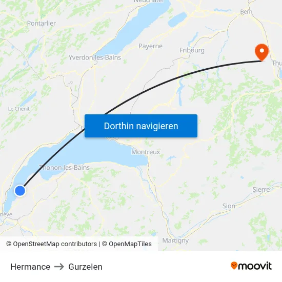 Hermance to Gurzelen map