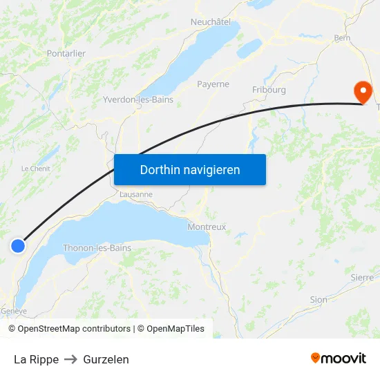 La Rippe to Gurzelen map
