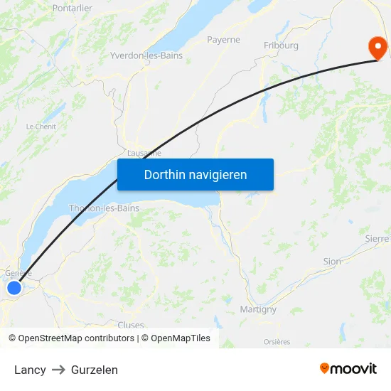 Lancy to Gurzelen map