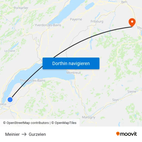 Meinier to Gurzelen map