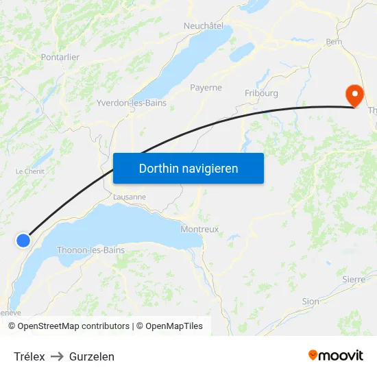 Trélex to Gurzelen map
