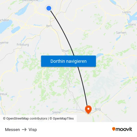 Messen to Visp map