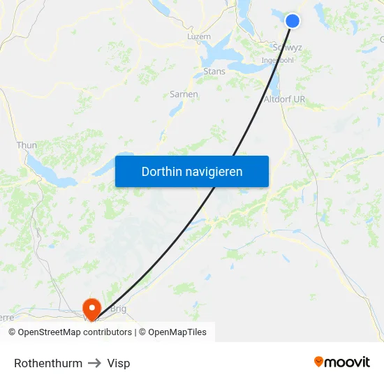Rothenthurm to Visp map