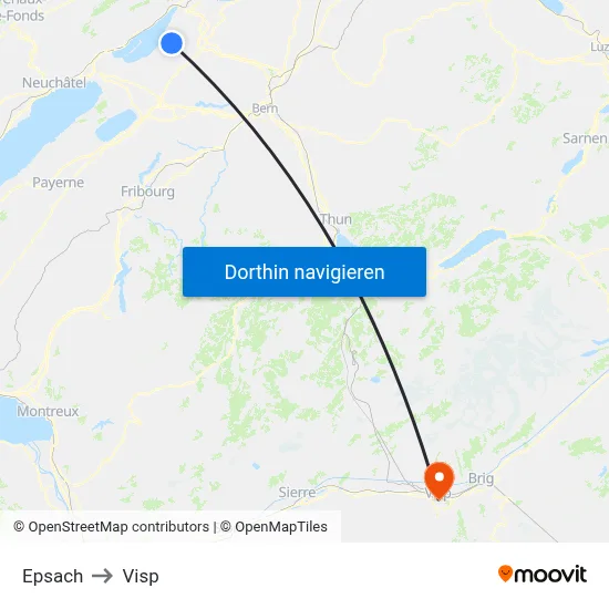 Epsach to Visp map