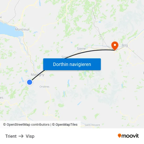 Trient to Visp map