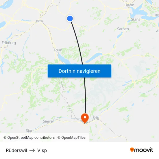 Rüderswil to Visp map