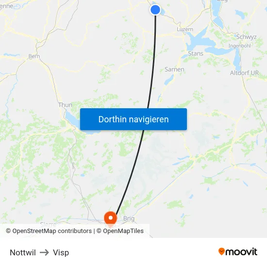 Nottwil to Visp map