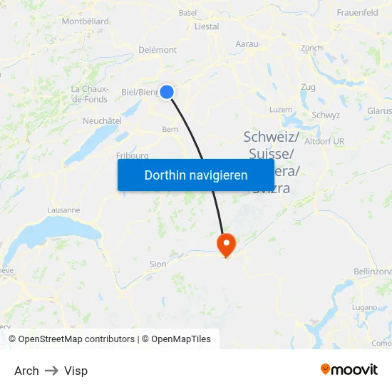 Arch to Visp map