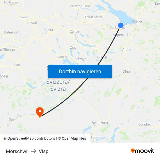 Mörschwil to Visp map