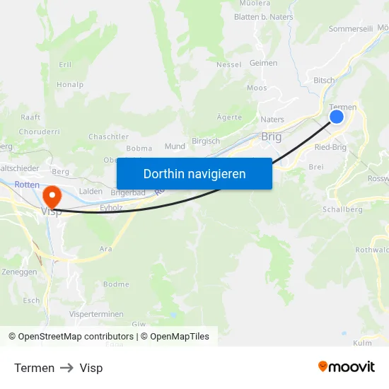 Termen to Visp map