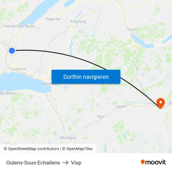 Oulens-Sous-Echallens to Visp map