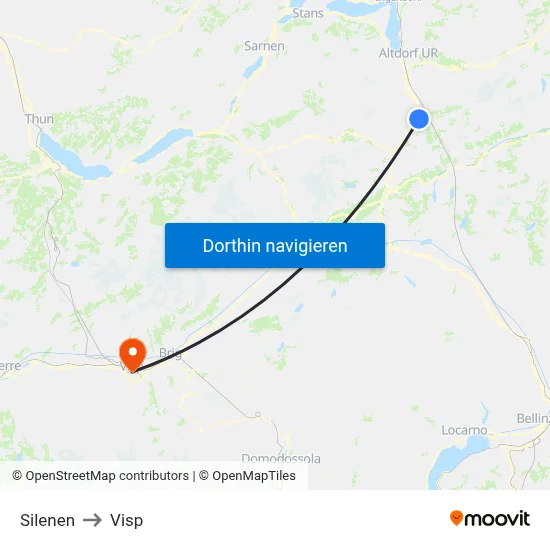 Silenen to Visp map