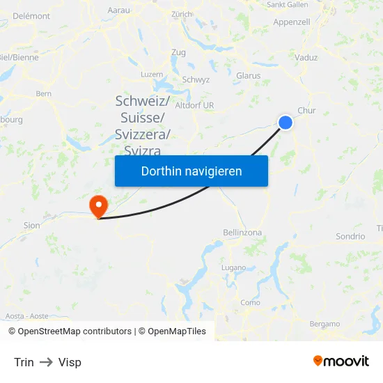 Trin to Visp map
