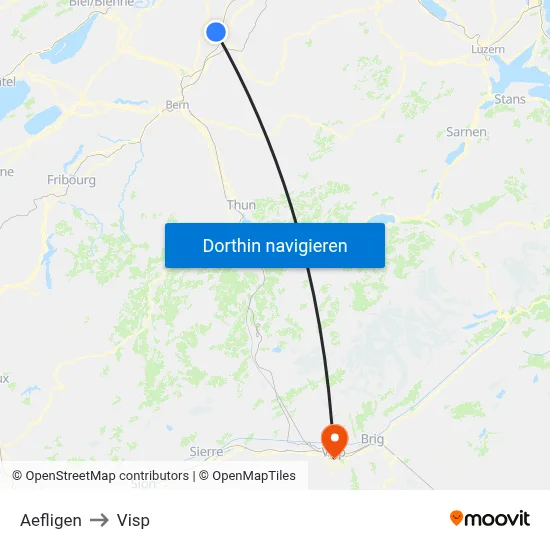 Aefligen to Visp map