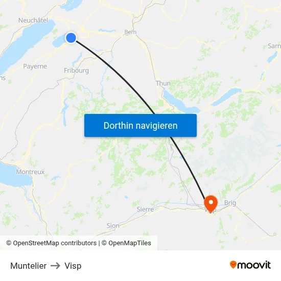 Muntelier to Visp map