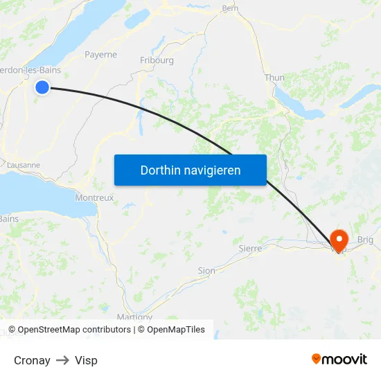 Cronay to Visp map