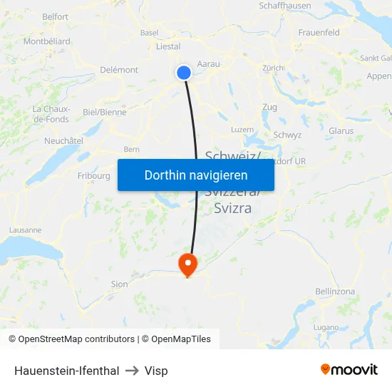 Hauenstein-Ifenthal to Visp map