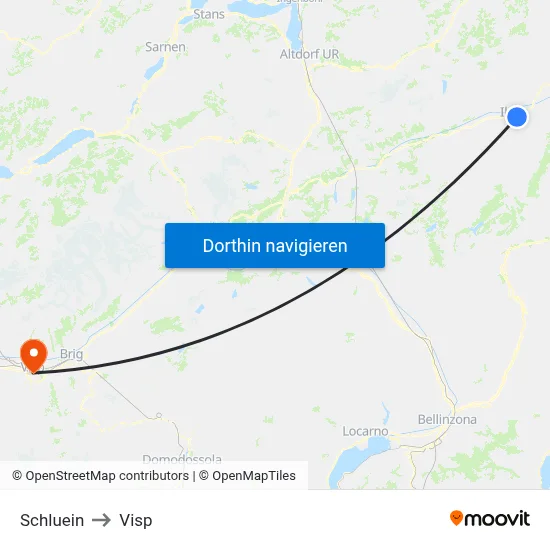 Schluein to Visp map