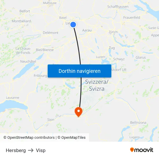 Hersberg to Visp map