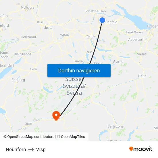 Neunforn to Visp map