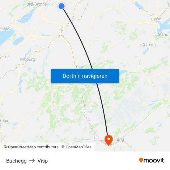 Buchegg to Visp map
