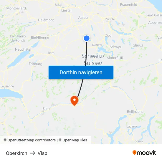 Oberkirch to Visp map