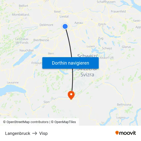 Langenbruck to Visp map