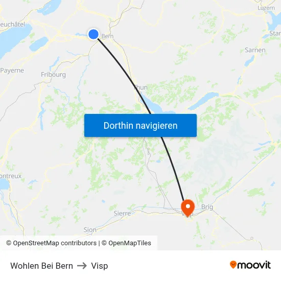 Wohlen Bei Bern to Visp map