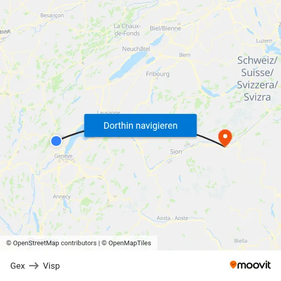 Gex to Visp map