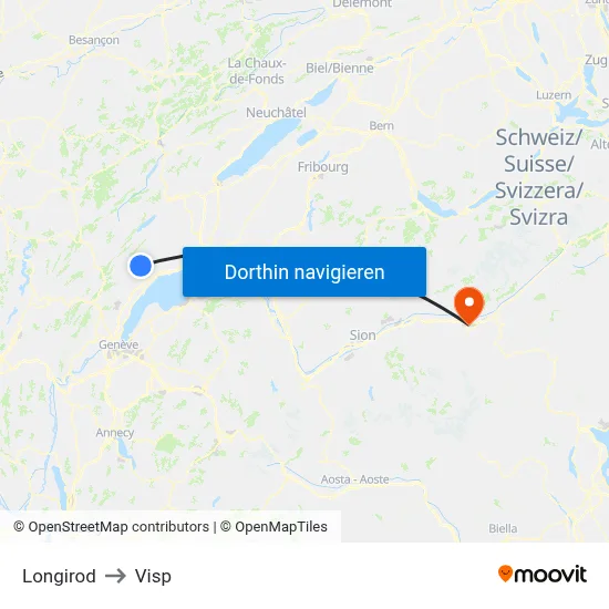 Longirod to Visp map