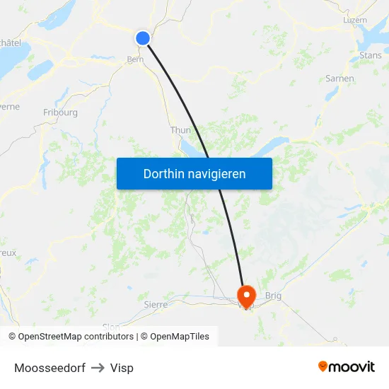 Moosseedorf to Visp map
