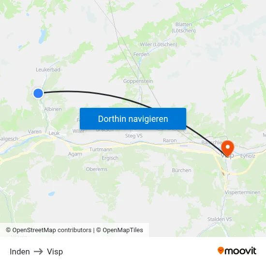 Inden to Visp map