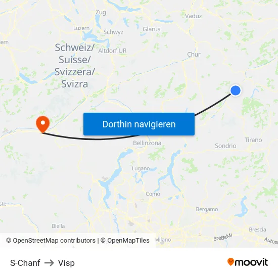 S-Chanf to Visp map