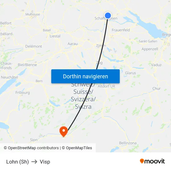 Lohn (Sh) to Visp map
